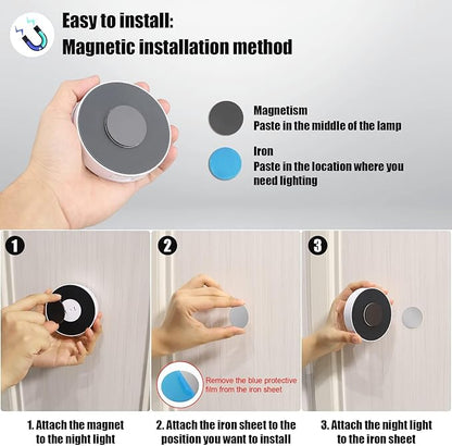 16 LEDs Under Cabinet Lights [with Remote], 3 Pack Wireless Motion Sensor Rechargeable Light Puck Light, 3 Color Temps Dimmable 3000-6000K, Closet Lights for Cabinet, Closet, Kitchen, Hallway, Stairs