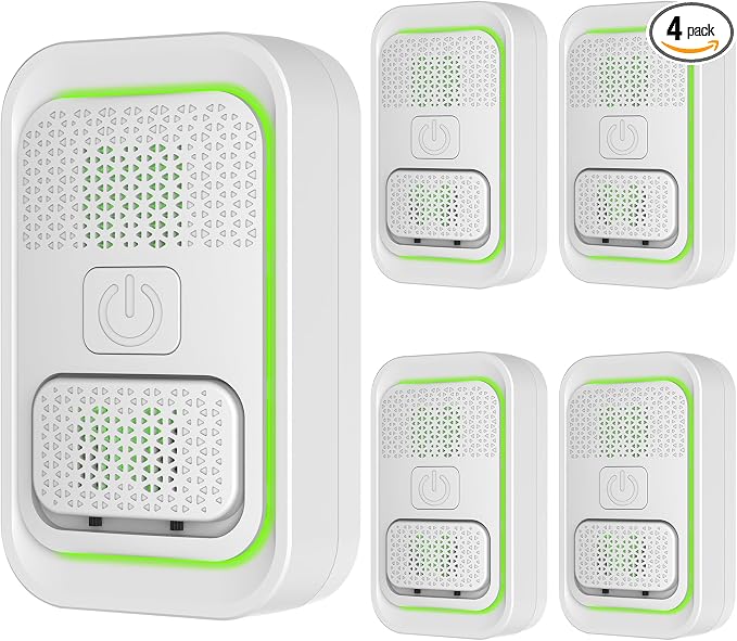 Plug In Air Ionizers - 4Pack, Negative Ion Air Purifier, Quiet Mini Air Fresheners for Home, Bedroom, Office, Kitchen, Portable Air Purifier Odor, Smoke, Dust, Pet Smell - Mini Air Cleaner White