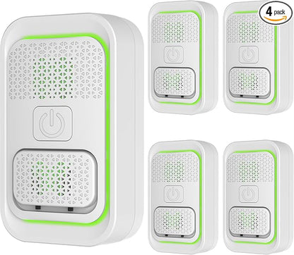 Plug In Air Ionizers - 4Pack, Negative Ion Air Purifier, Quiet Mini Air Fresheners for Home, Bedroom, Office, Kitchen, Portable Air Purifier Odor, Smoke, Dust, Pet Smell - Mini Air Cleaner White