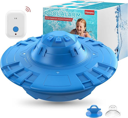 Pool Alarm for Inground & Above Ground Pools – Floating Pool Safety Alarm with 110dB Siren, Adjustable Sensitivity, Weatherproof– Covers up to 20' x 40' – Protects Kids & Pets (Blue)
