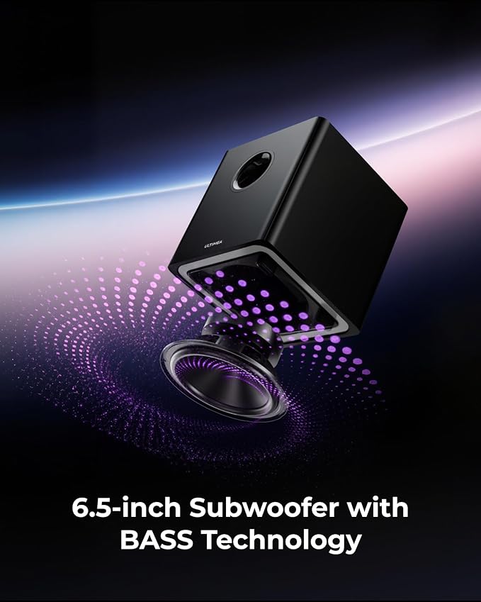 ULTIMEA 9.1ch Surround Sound System with Dolby Atmos, 2 Rear Speaker, 6.5" Wireless Subwoofer, RGB Light, App, Detachable Surround Sound System for Home Theater, Peak Power 470W, HDMI eARC, Apollo S90