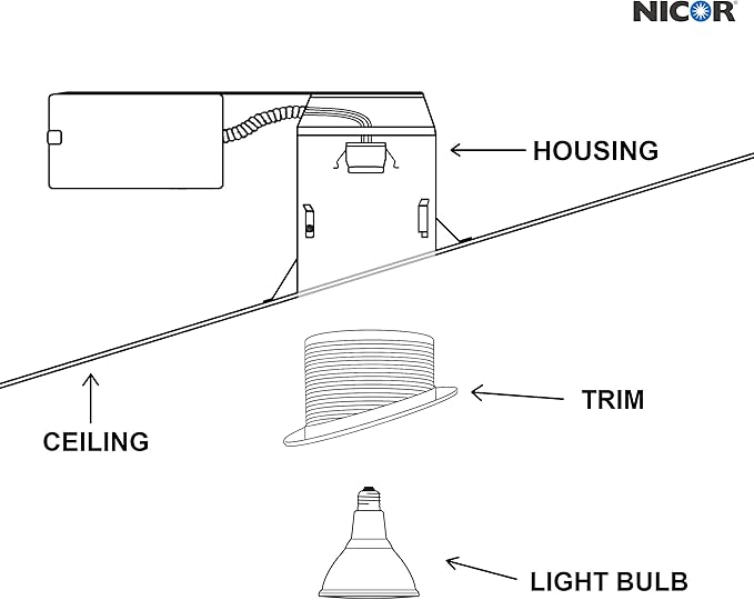 NICOR Lighting 6 in. White Recessed Slope Trim with Baffle (17711)