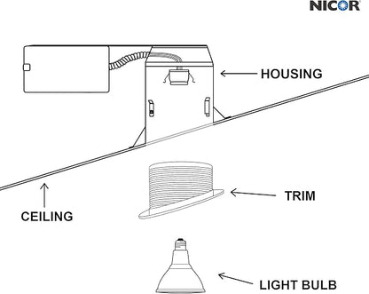 NICOR Lighting 6 in. White Recessed Slope Trim with Baffle (17711)