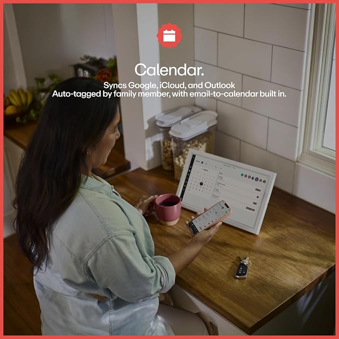 Greenlight Family Hub 15.6" Digital Wall Calendar with Touch Screen Display | Sync all family schedules, chores, grocery lists, and free unlimited photos with one 15.6" smart home hub
