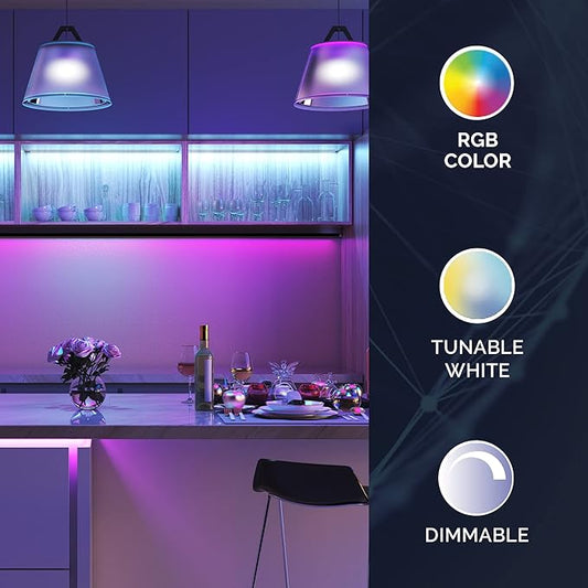 Satco S11255/04 Starfish BR30 WiFi Smart LED Light Bulb, Works with Siri, Alexa, Google Assistant, SmartThings, 9.5 Watts, Color Changing & Tunable White, 4 Pack