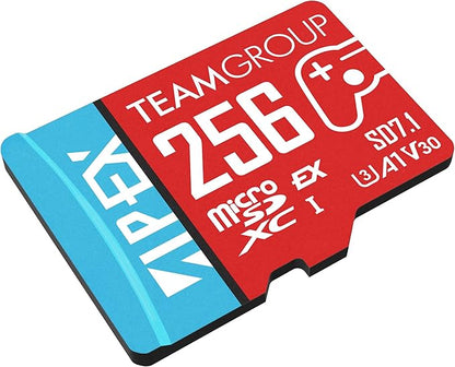 TEAMGROUP APEX 256GB microSD Express Card, microSDXC Memory Card U3 A1 V30 R/W up to 800/700 MB/s, for Nintendo Switch2, UHS-I Compatible, with Adapter TAPMSDE256GIV30A102