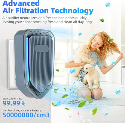 6 PCS Negative Ion Air Purifier, Silent air purifier plug in wall,Portable Air Ion Generator, Absorbing Smoke and Dust&pollen,Purifying Air Ionizers for Home Bedroom, Study, Kitchen and Living Room