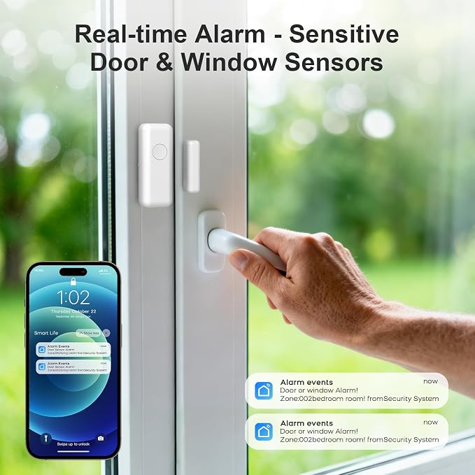 Alarm System for Home Security,WiFi+4G Smart Alarm Systems Kit with Instant App Alerts,NO Monthly Fees,Compatible with Alexa and Google,Smart Life or Tuya for Apartment,Kids Safety