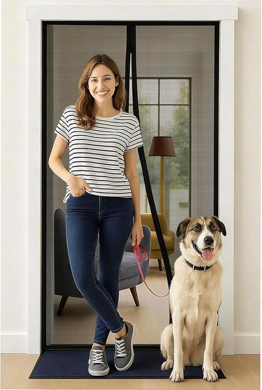 Magnetic Screen Door with Upgraded PET Material Mesh- Easy Installation, Tear-Resistant, Pet and Kid Friendly