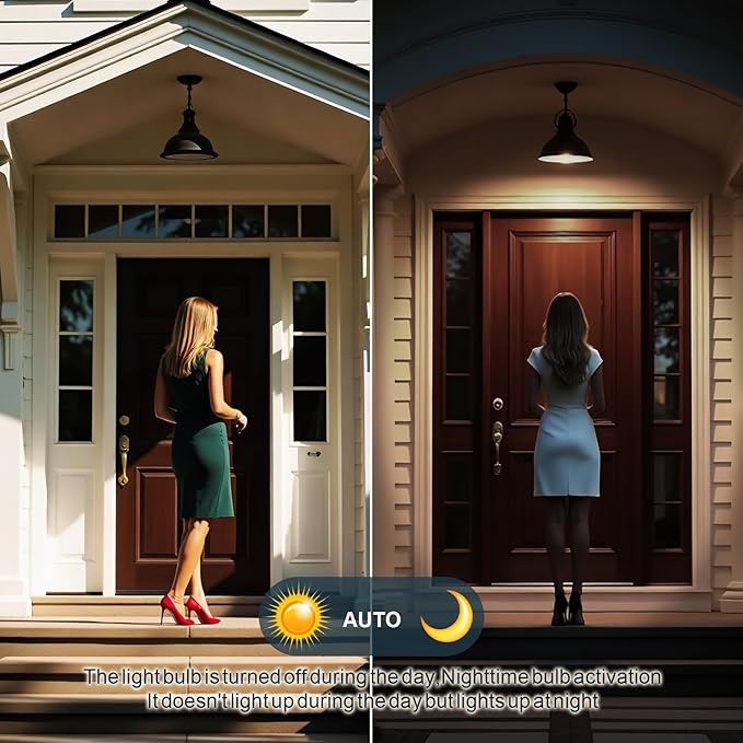 7117 Motion Sensor Light Bulbs, 13W (100Watt Equivalent), Motion Activated Dusk to Dawn Security LED Bulb, A19 E26 3000K Warm White, for Indoor and Outdoor Lighting, Porch, Stairs, Hallway 3Pack