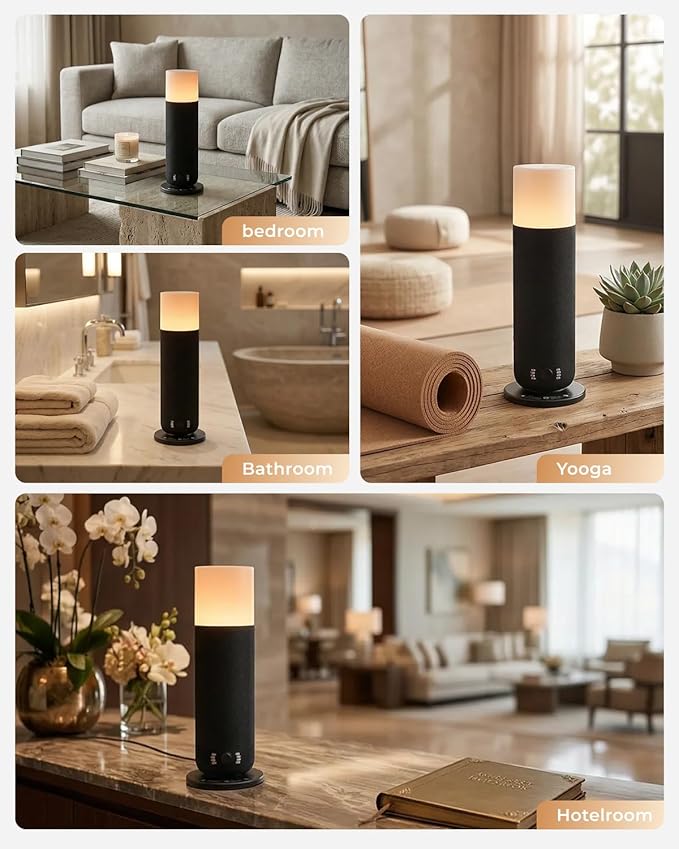 Smart Waterless Scent Diffuser for Modern Homes, App & Manual Dual Control Essential Oil Diffuser, Quiet Fabric-Wrapped Design with Ambient Light, Customizable Scenting, Up to 1000 Sq Ft