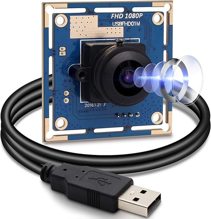 SVPRO 1080P USB Camera Module, Fisheye Wide Angle, UVC Webcam Board 1080P/30fps, 480P/100fps,Computer Machine Vision Industrial Camera for Android Linux Windows Mac OS