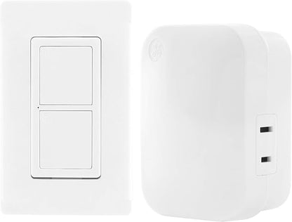 MySelectSmart Remote Control Outlet, On/Off, 1 Outlet, Full Kit, White | Control can be Wall Mounted, 150ft Range from Receiver, Pairable Remote for Multiple Plugs, Ideal for Lamps, No Wiring Needed