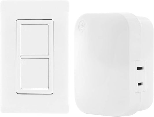 MySelectSmart Remote Control Outlet, On/Off, 1 Outlet, Full Kit, White | Control can be Wall Mounted, 150ft Range from Receiver, Pairable Remote for Multiple Plugs, Ideal for Lamps, No Wiring Needed