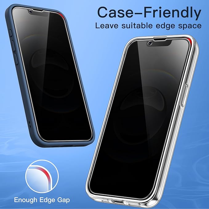 JETech Privacy Full Coverage Screen Protector for iPhone 17e (2026) / iPhone 16e, Anti-Spy Tempered Glass Film, Edge to Edge Protection Case-Friendly, 6.1-Inch Display, 2-Pack