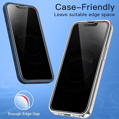 JETech Privacy Full Coverage Screen Protector for iPhone 17e (2026) / iPhone 16e, Anti-Spy Tempered Glass Film, Edge to Edge Protection Case-Friendly, 6.1-Inch Display, 2-Pack