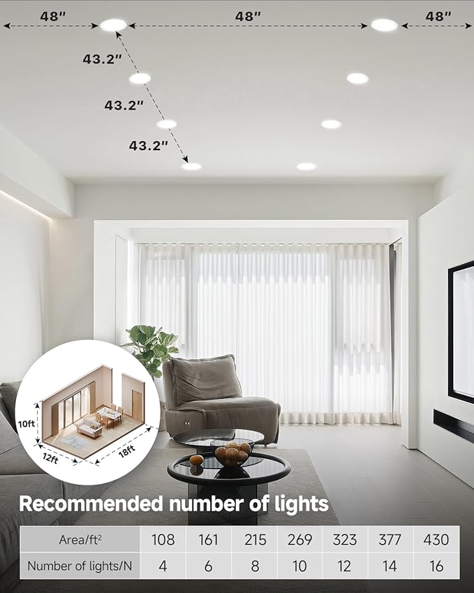Ensenior 6 Pack 4 inch LED Gimbal Led Recessed Light with Junction Box, 2700K-5000K 5CCT, 360°+90° Adjustable Directional Eyeball Lighting, Dimmable, CRI90+, 900LM, 9W=85W, 120V-ETL&FCC
