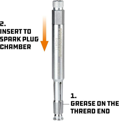 Powerbuilt 14mm Back Tap Spark Plug Thread Repair Tool, Straightening Tool, Motorcycle Spark Plugs, Repairs Damaged Threads, Collapsible Design - 640811