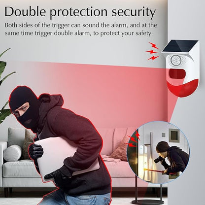 Yasorn RF Infrared Door Alarm with Remote Control - 120dB Loud Siren, 12m/110° Detection Range, IP67 Waterproof - Wireless Security Alarm System for Garage, Farm, Garden & Outdoor Use