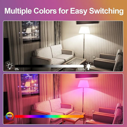 XRise E12 LED Bulb 3W Color Changing Candle Light (RGB + White) 12 Colors, 6000K, Remote Control Included (2 Remote) Decorative Candle Lamp for Stage Home Decor,10 Pack