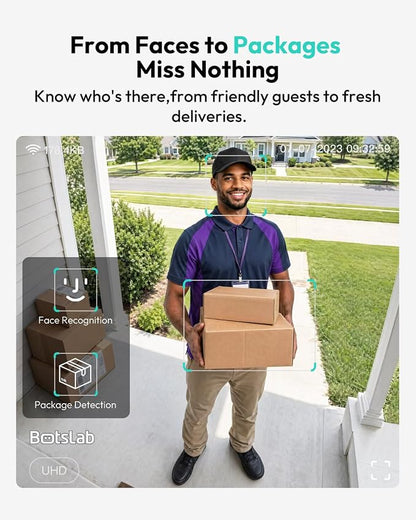 BOTSLAB Doorbell Camera Wireless, 2K Head-to-Toe View, No Subscription
