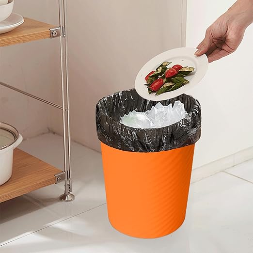 Trash Can - Small Waste basketbin - 1.8 Gallon- for Office,Home,Bathroom,Kitchen - Orange