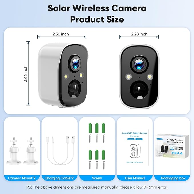 4PACK Wireless Outdoor Security Camera, 4MP FHD WiFi Cameras | Cloud & Local Storage,Color Night Vision, Battery Powered, Motion Detection, 2-Way Audio, IP65, Compatible with Solar Panel