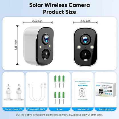 4PACK Wireless Outdoor Security Camera, 4MP FHD WiFi Cameras | Cloud & Local Storage,Color Night Vision, Battery Powered, Motion Detection, 2-Way Audio, IP65, Compatible with Solar Panel