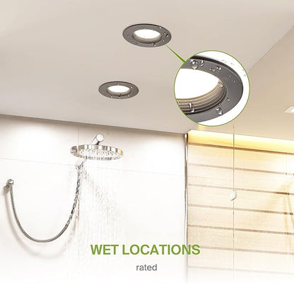 ASD 12 Pack Bronze Retrofit LED Recessed Lighting 6 Inch - 12W 2700K-5000K 1078LM Can Lights for Ceiling 6 Inch, Dimmable Bronze Recessed Lights, Baffle Trim Wet Rated Wafer Lights, ETL, Energy Star