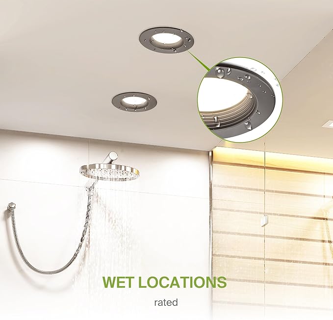 ASD Bronze Retrofit LED Recessed Lighting 6 Inch - 12W 2700K-5000K 1078LM Can Lights for Ceiling 6 Inch, Dimmable Bronze Recessed Lights, Baffle Trim Wet Rated Wafer Lights, ETL, Energy Star