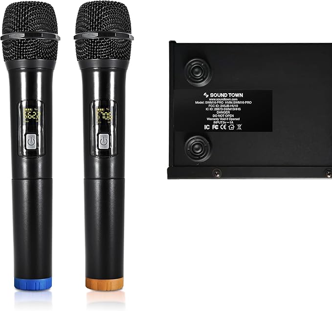 Sound Town 16 Channels Wireless Microphone Karaoke Mixer System with Optical (Toslink), AUX and 2 Handheld Microphones - Supports Smart TV, Home Theater, Sound Bar (SWM16-PRO)