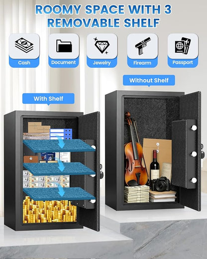 [𝟑𝟓𝐌𝐢𝐧 𝟏𝟕𝟎𝟎°𝐅] Fire Proof Safe for Home Documents 4.5 Cuft