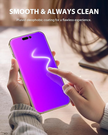PDDKISS Compatible for iPhone 14 Pro Max Privacy Screen Protector Tempered Glass 6.7 inch Display, Gradient Colorful Anti Spy Light HD Easy Installation