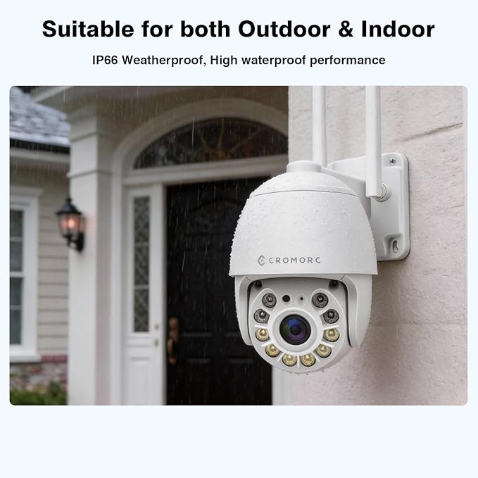360° View Pan/Tilt/Digital Zoom 5MP WiFi Security Camera Outdoor, Motion Detection, Humanoid Tracking, Floodlight&Siren Alarm, Color Night Vision, PC&Mobile Remote View, Two-Way Audio PTZ