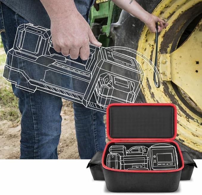 Air Compressor Bag for Milwaukee M18 Inflator 2848-20/2771-20 | Oxford Fabric, Dual Battery Pockets for 3.0-9.0Ah Packs, Accessory Organization for Garage and Vehicle, Black, Case Only