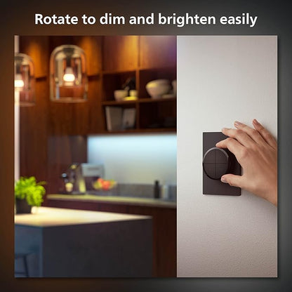 Philips Hue (1) Black Tap Dial Light Switch with (2) Smart 85W BR30 LED Bulb, White and Color Ambiance Color-Changing Light, 1200LM, E26 - Requires Bridge - Control with Hue App or Voice Assistant