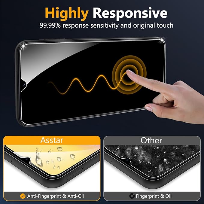 [2 Pack]Asstar for Privacy Screen Protector for Samsung Galaxy A25 5G 6.5",9H Shatterproof Tempered Glass Screen Protector for Samsung Galaxy A25 5G Case Friendly Accessories Military-Grade Protection