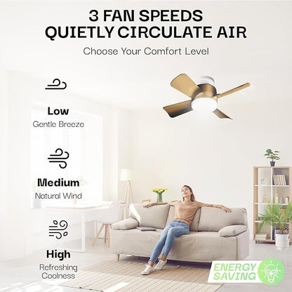 Bell+Howell Socket Breeze Cool Light Deluxe Bronze – Ceiling Fans with LED Lights and Remote Control, Replacement for Lightbulb - Bedroom, Kitchen, Living Room,1000 Lumens / 5000 Kelvins