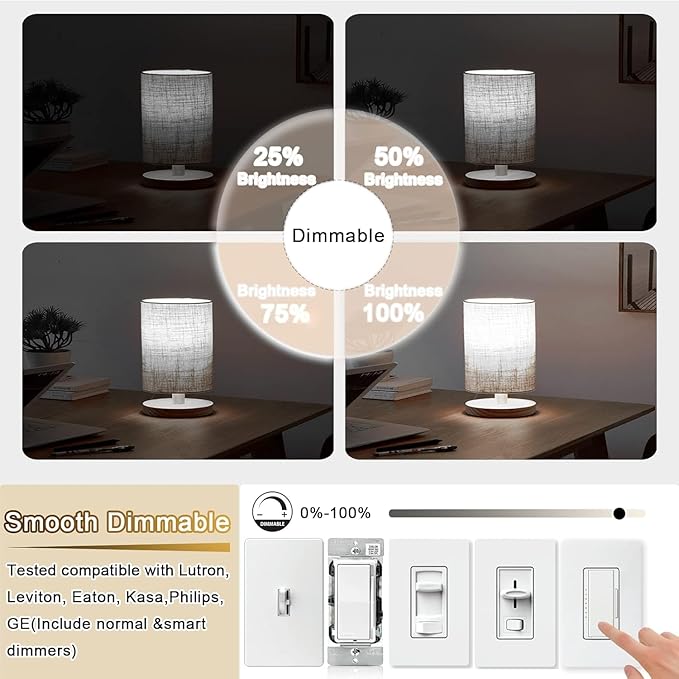 3.2 Inch 5000K Daylight White E26 LED Bulb 60 Watt Equal, AC 120V 600LM Edison Bulbs Dimmable, 6W T10 T30 Filament Light Bulbs Clear Glass for Fan Pendant Wall Light, UL Certified-6 Pack