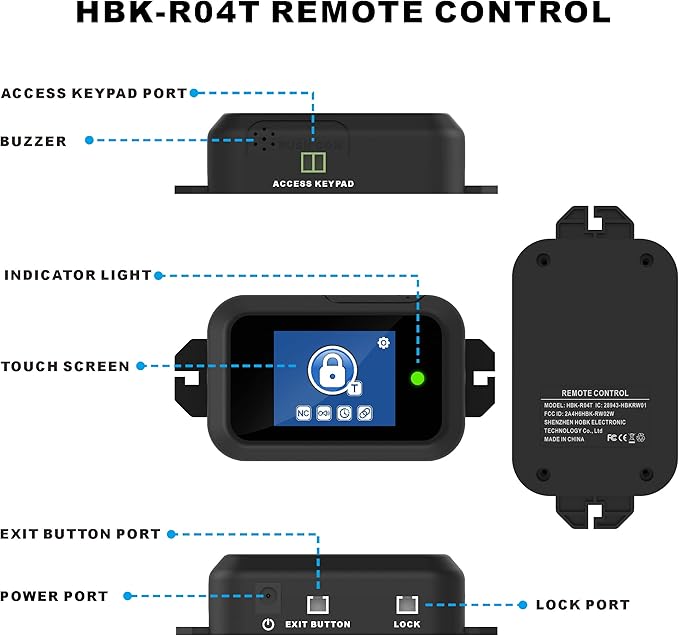 UHPPOTE 2-inch Touch Screen Wireless Remote Control with Electric Strike Lock for Door Entry Access Control System