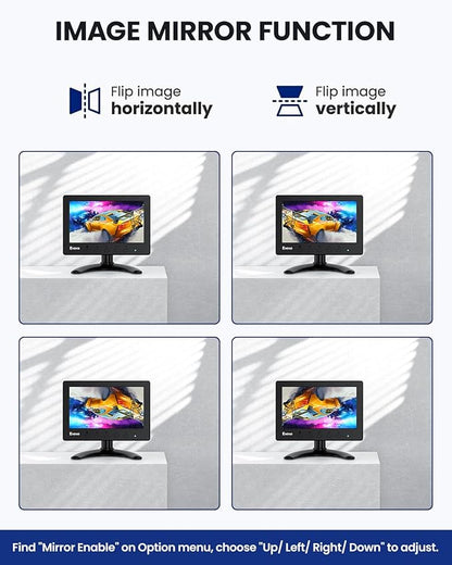 Eyoyo Mini Monitor 7 Inch Small HDMI Monitor 1024x600 IPS Screen Display HDMI AV VGA BNC USB Input for NVR CCTV Security Camera Computer PC Laptop Video Switcher Raspbery Pi