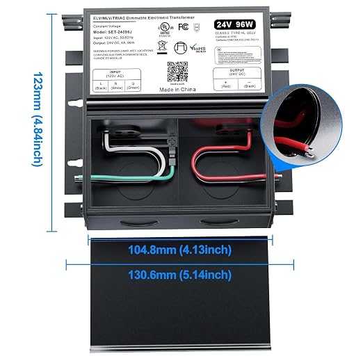 Dimmable LED Driver 96W 24V for Lutron & Leviton Dimmer,Triac/ELV/MLV AC to DC Power Supply Transformer for LED Strip Light Dimmable,Constant Voltage Projects,UL&FCC-Listed,Class 2