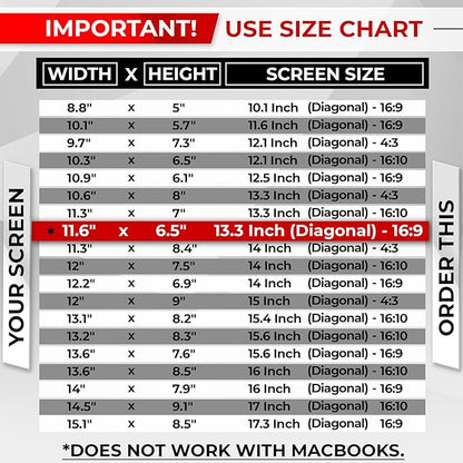 SightPro Magnetic Laptop Privacy Screen 13.3 Inch 16:9 - Patented Removable Laptop Privacy Filter Shield and Protector