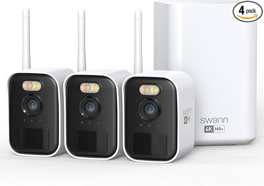 Swann MaxRanger4K™ Mini Long-Range Wireless Security Camera System, 3-Pack 4K Cameras, Wi-Fi HaLow™ up to 1000ft, Local Storage, No Monthly Fees, Indoor/Outdoor