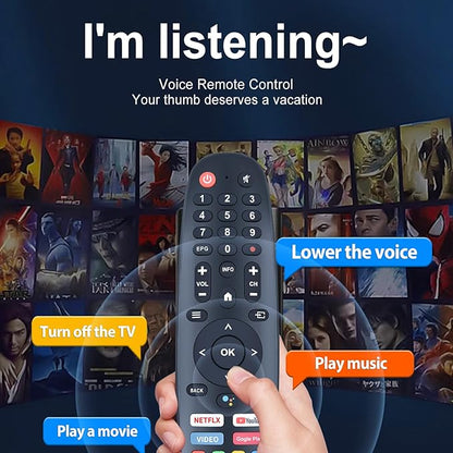 Voice Replacement Remote Control for Onvo Ov43f800 Ov55f900 ARRQW Kogan 32HA10V3 24HA20T3 Star-x 55UH680V Sansui ES50V1UA EKO K240HSGHD CAIXUN TD Systems TEAC Tesla blaupunkt JVC RM-C3408E Walton