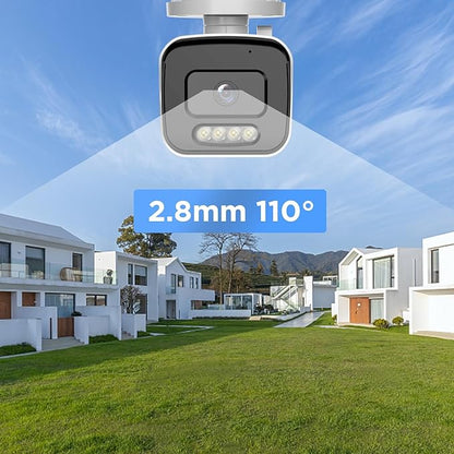 5MP IP Bullet PoE Camera with Smart Dual Lights Full Color Night Vision, Wired HD Video Surveillance Security Camera Outdoor, 2-Way Audio Talk, IP67 Waterproof, AI Human Detection, PB65-5MDL
