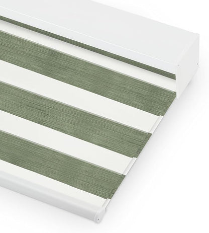 Bringnox Smart Motorized Zebra Roller Blinds - 85% Blackout, Remote Control, Works with HomeKit, Google Home & Alexa via Hub, Custom Size
