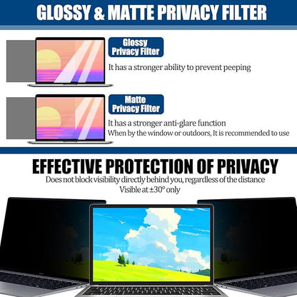 [4 Pack] 15.6 Inch Laptop Privacy Screen for 16:9 Aspect Ratio - 15.6 Inch Anti Blue Light Screen Protector Removable Anti-Scratch Privacy Shield Screen 15.6in