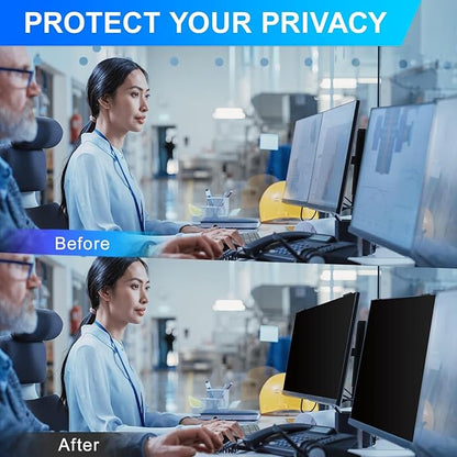 2Pack Magnetic 21.5 Inch Privacy Screen for Computer Monitor 16:9 Aspect Ratio, Hanging Removable Anti-Blue/Glare Protector Film, Anti Spy Desktop Security Private Filter 21.5in