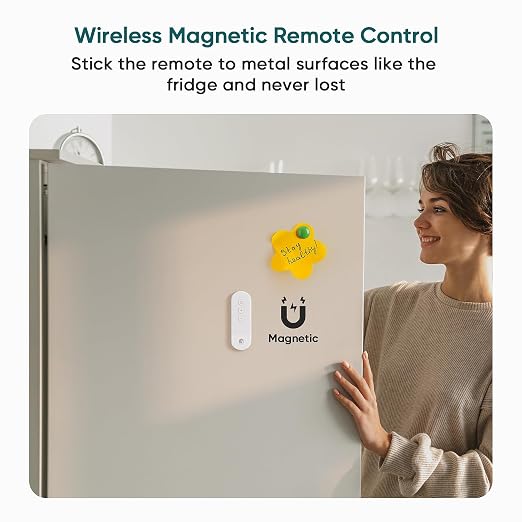 TREATLIFE Dimmer Switch with Magnetic Remote, Wireless Light Switch, Single Pole Dimmer Light Switch, Neutral Wire Required, Works with Dimmable LED/CFL/INC, 400W Max